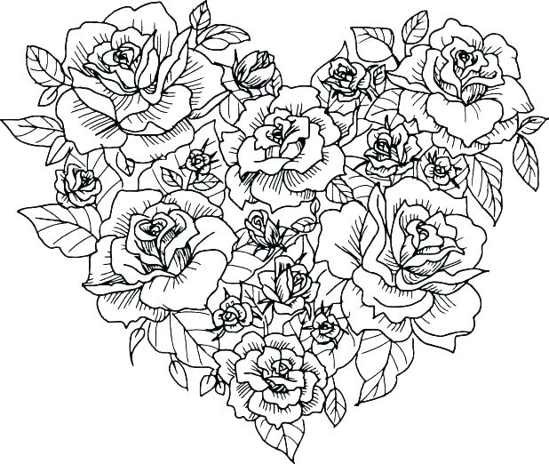 Roses and Hearts Coloring Pages - Best Coloring Pages For Kids