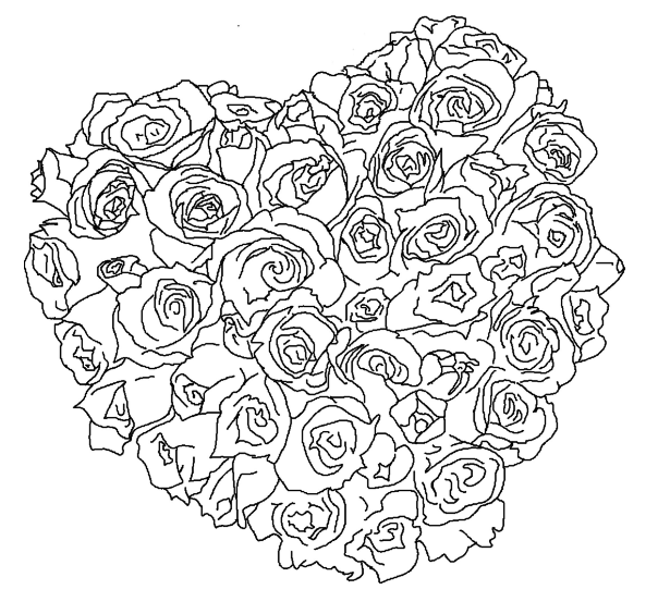 Heart of Roses Coloring Pages