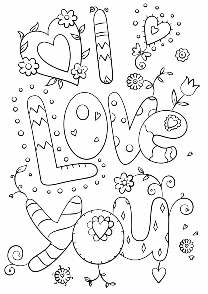 I Love You Coloring Pages