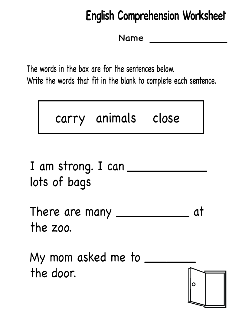 Kindergarten English Worksheets - Best Coloring Pages For Kids