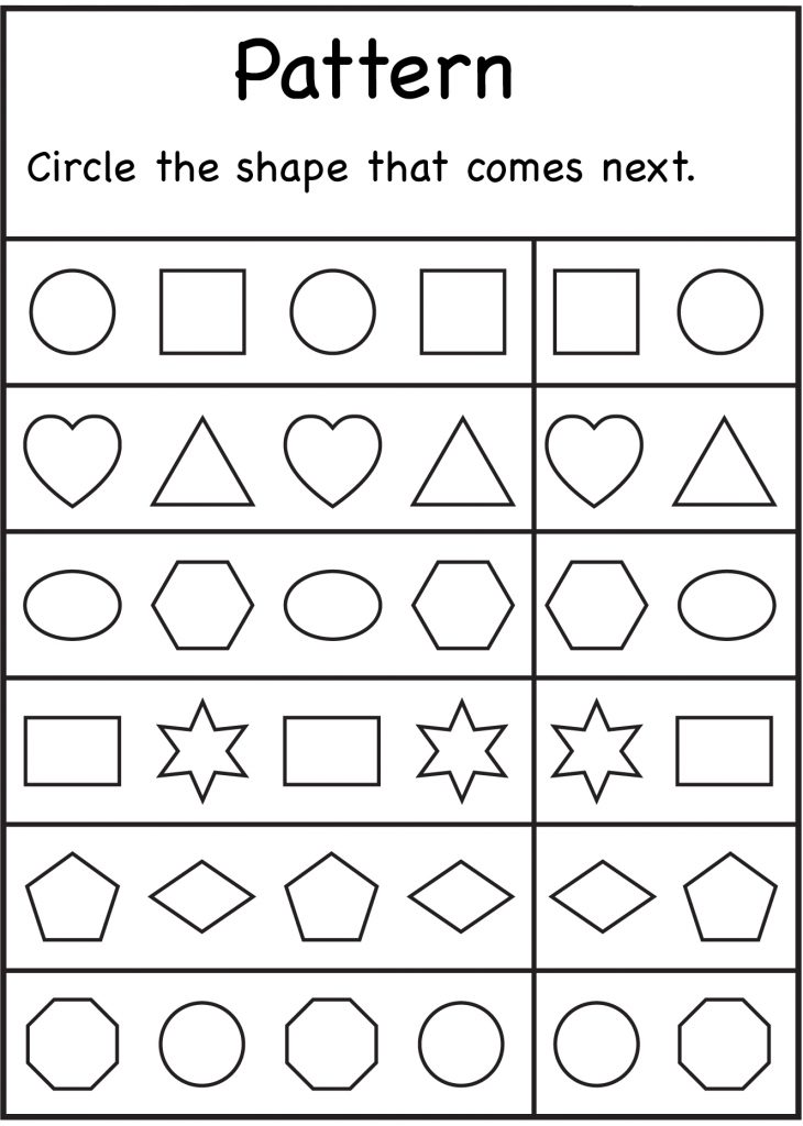 Kindergarten Worksheets Patterns