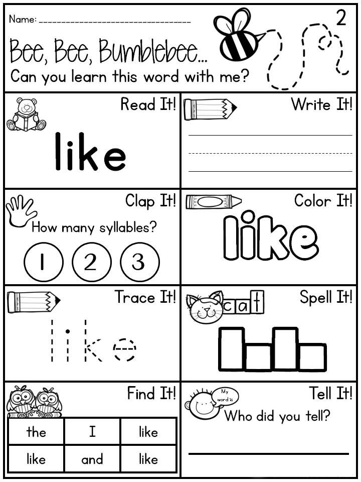 Kindergarten English Worksheets - Best Coloring Pages For Kids