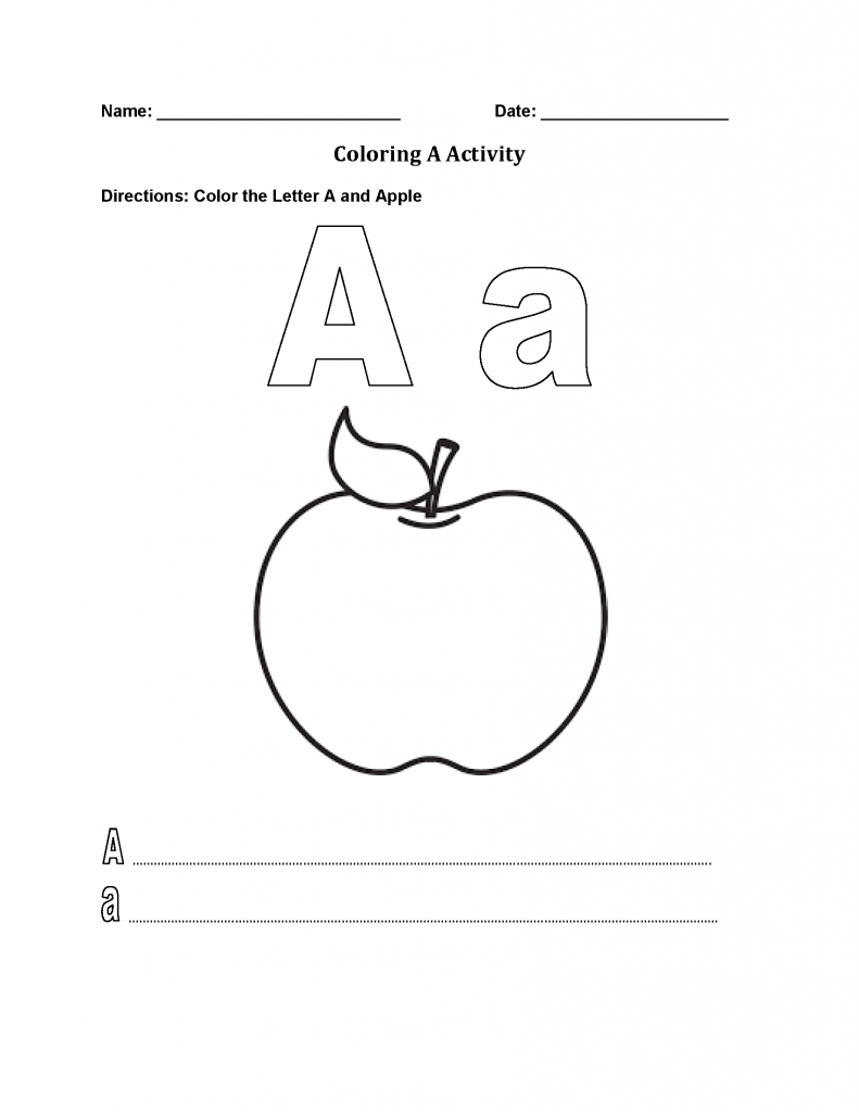 Letter A Alphabet Worksheet