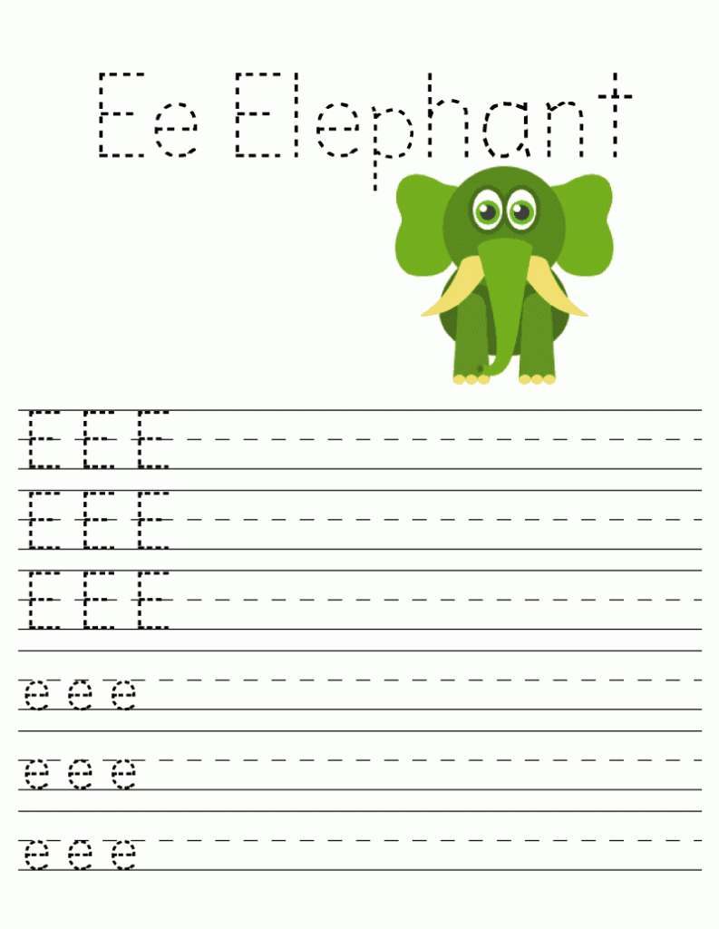 Letter E Alphabet Worksheet