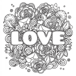 Love Flourish Coloring Page