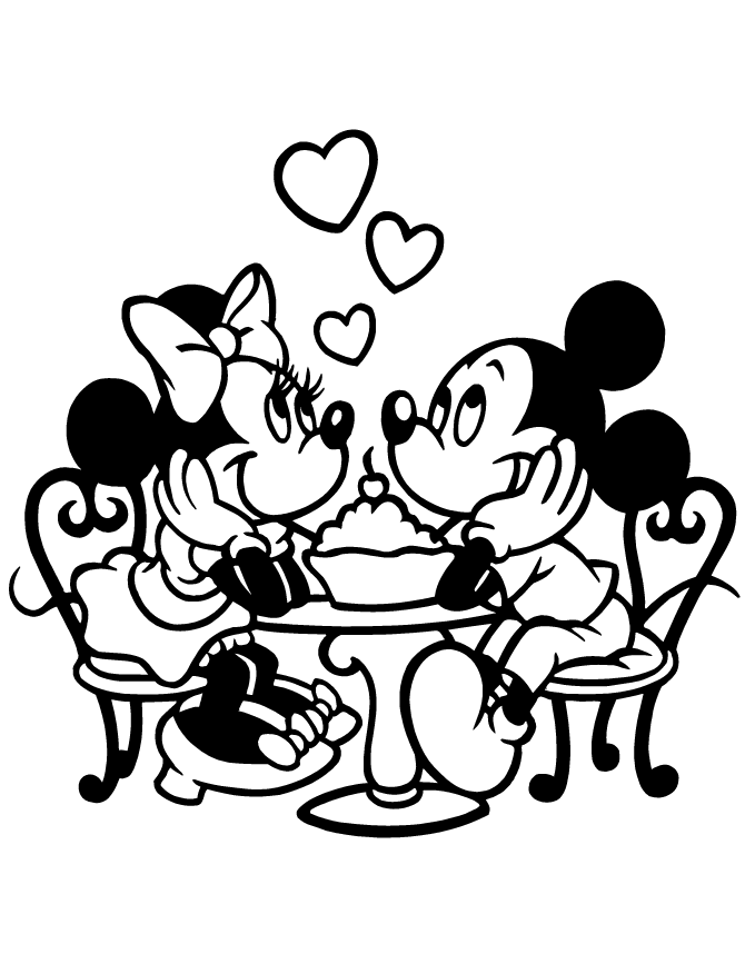 Mickey Mouse Valentines Disney Coloring Pages