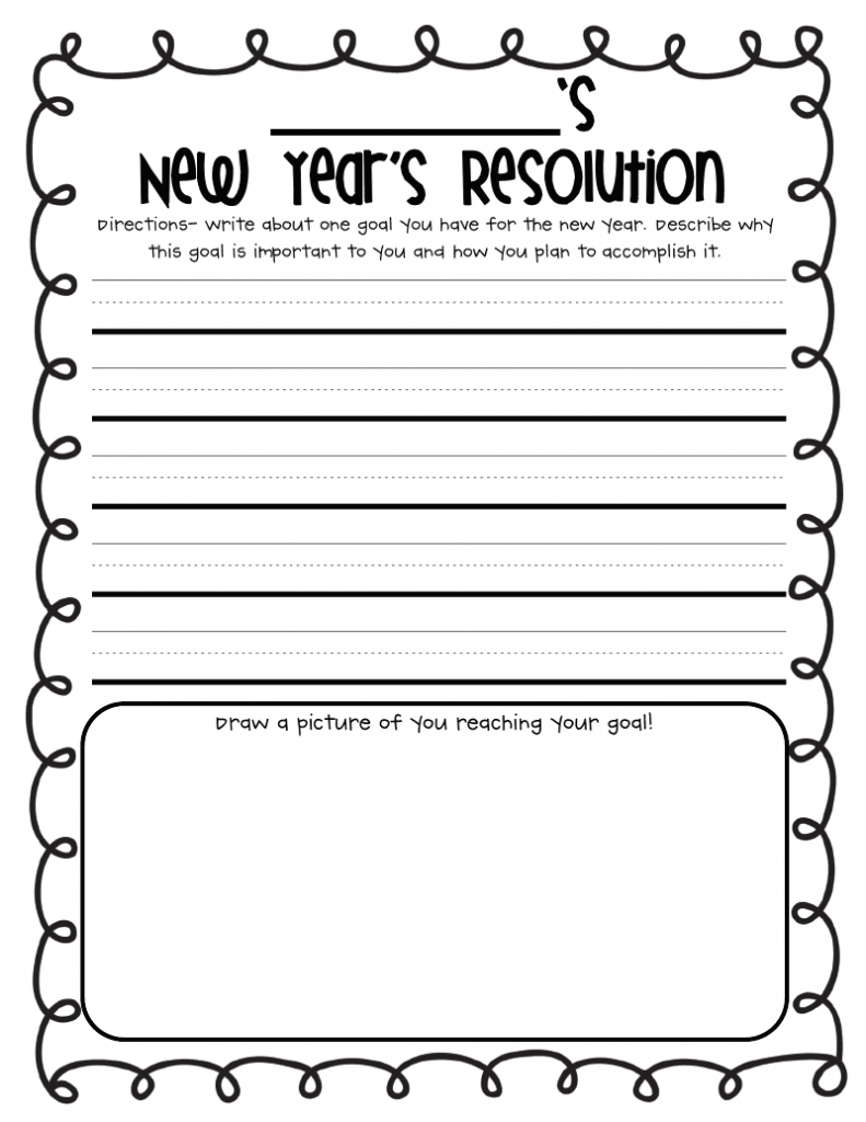 New Year Holiday Worksheet