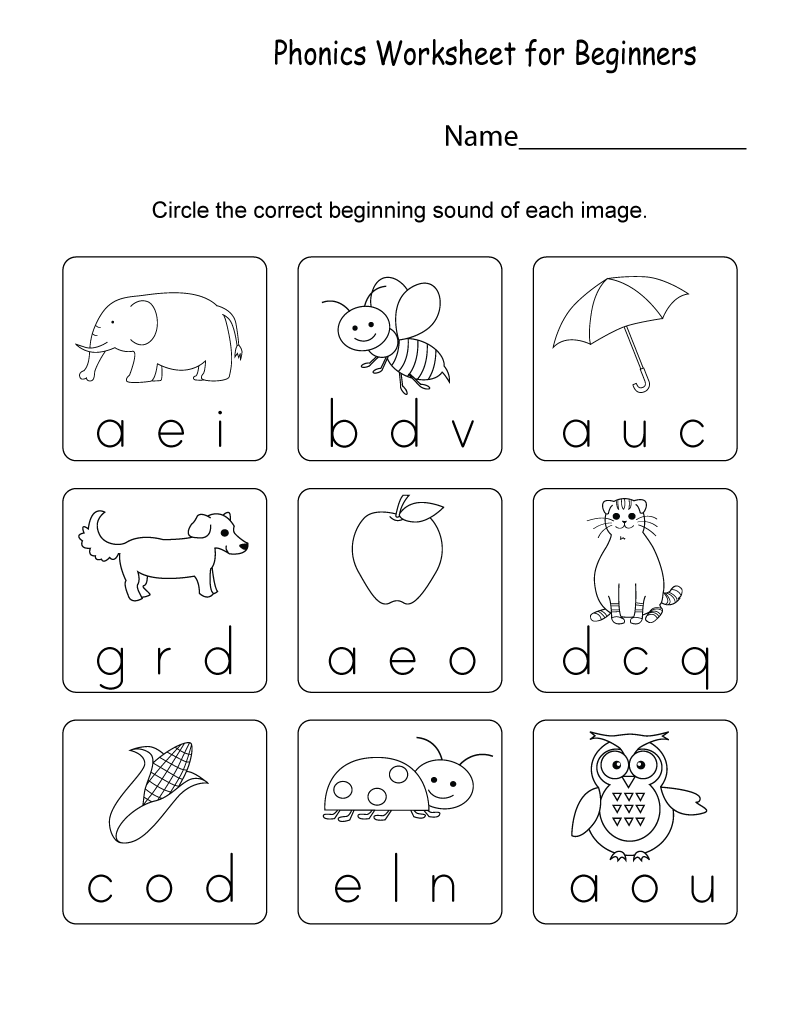 Kindergarten Free Printable Worksheets Phonics Coloring Sheets