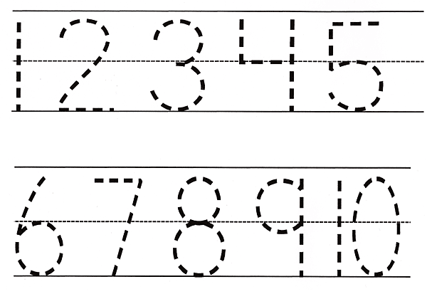 Preschool Tracing Numbers Worksheets