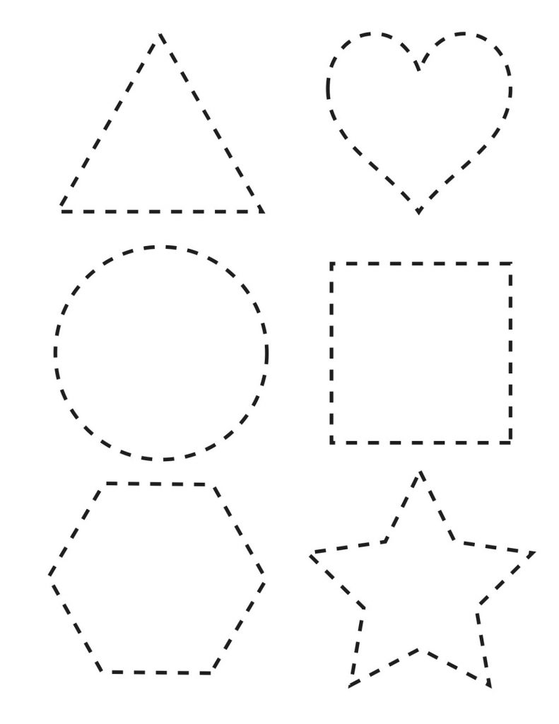 Preschool Tracing Shapes Worksheets