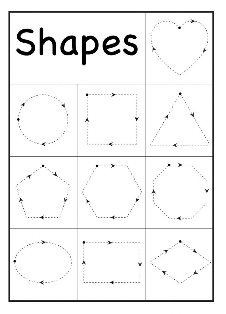 Preschool Worksheets - Draw Shapes