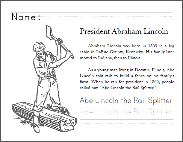 Free Printable Abraham Lincoln Worksheets Printable Templates
