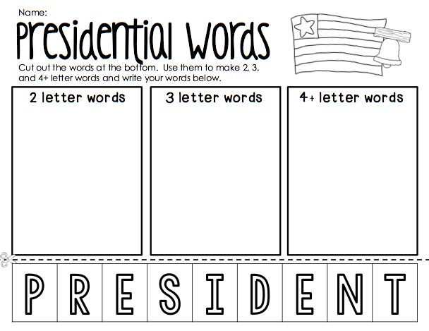 Presidents Day Worksheets