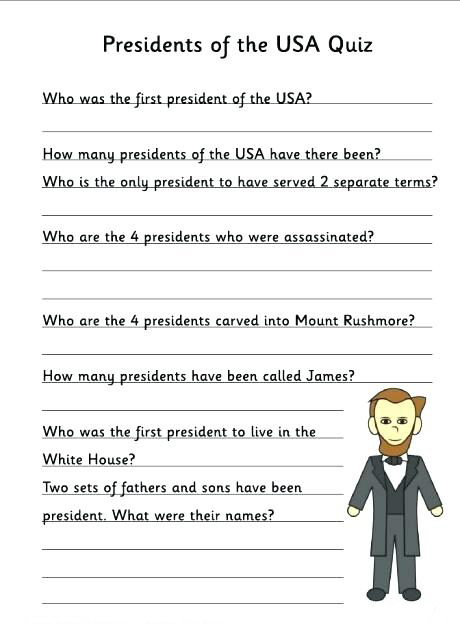 Free Printable President Worksheets