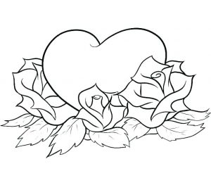 Roses and Hearts Coloring Pages - Best Coloring Pages For Kids