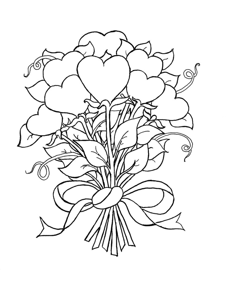 Roses and Hearts Coloring Pages - Best Coloring Pages For Kids