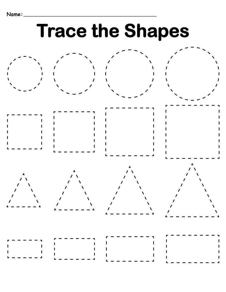 Free Printable Shape Tracing Pages