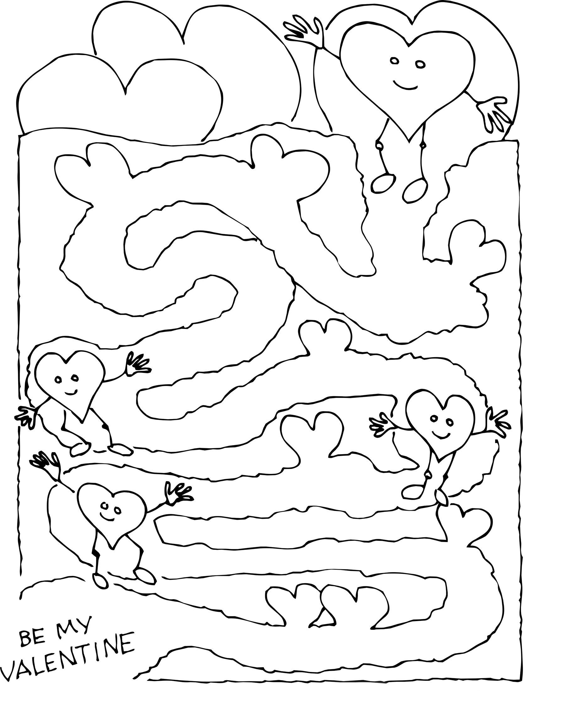 Valentines Mazes Best Coloring Pages For Kids