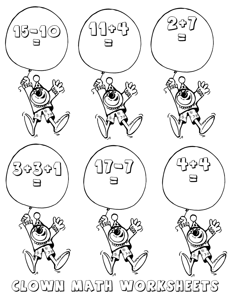 Subtract Kindergarten Math Worksheets