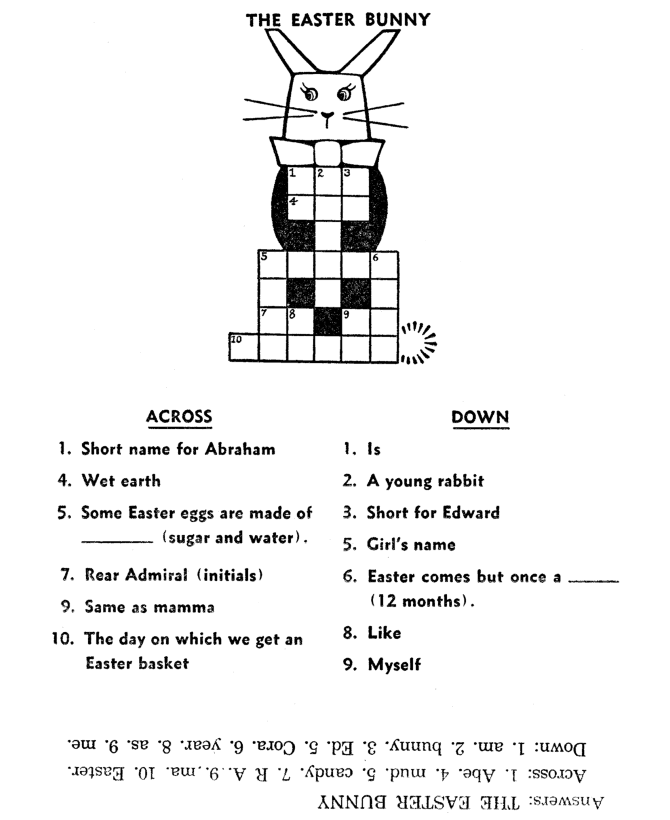 The Easter Bunny Crossword Puzzle