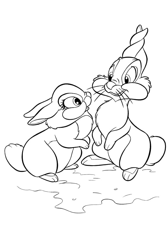 Thumper Is Twitterpated Coloring Page