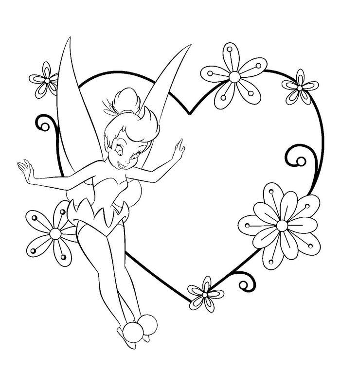 Tink Valentines Disney Coloring Pages