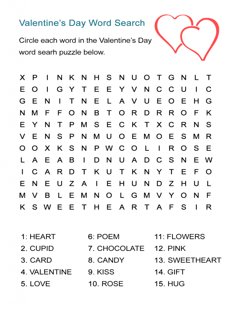 Valentine Word Search