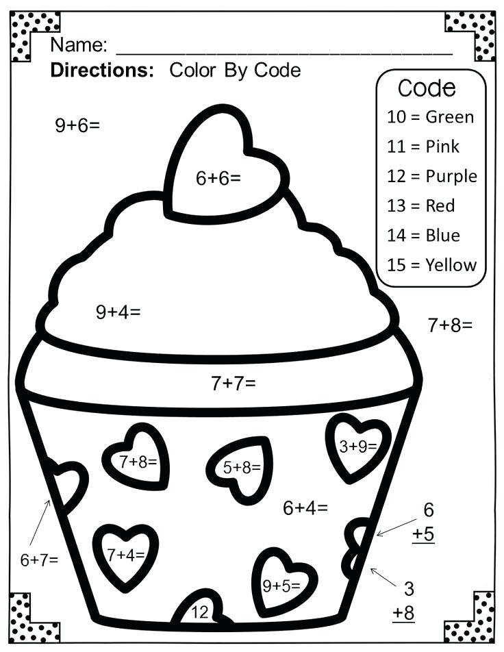 Valentine S Day Worksheets Color By Numbers Easy