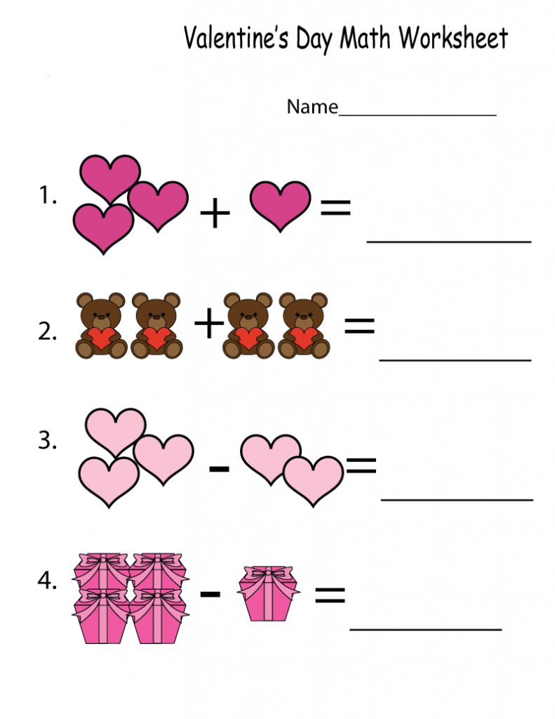 Valentines Day Math Worksheet