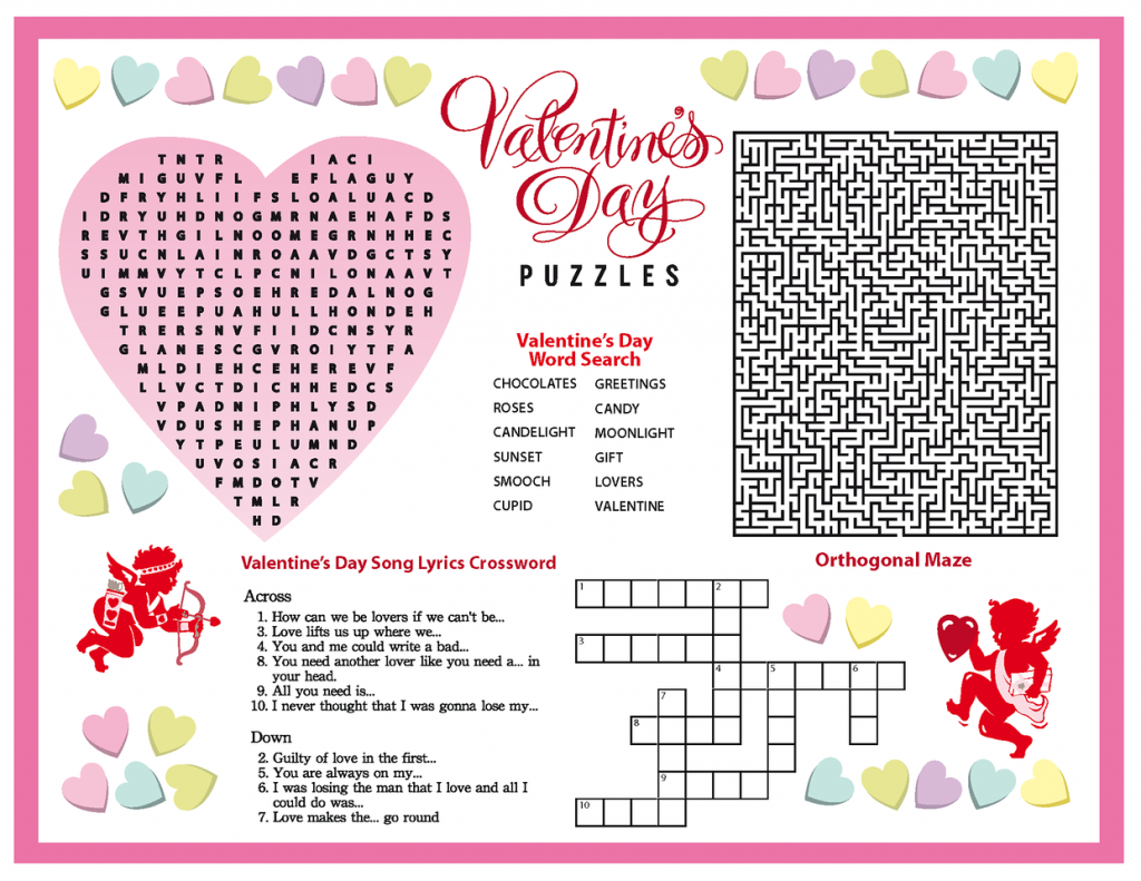Valentines Day Puzzles Worksheet
