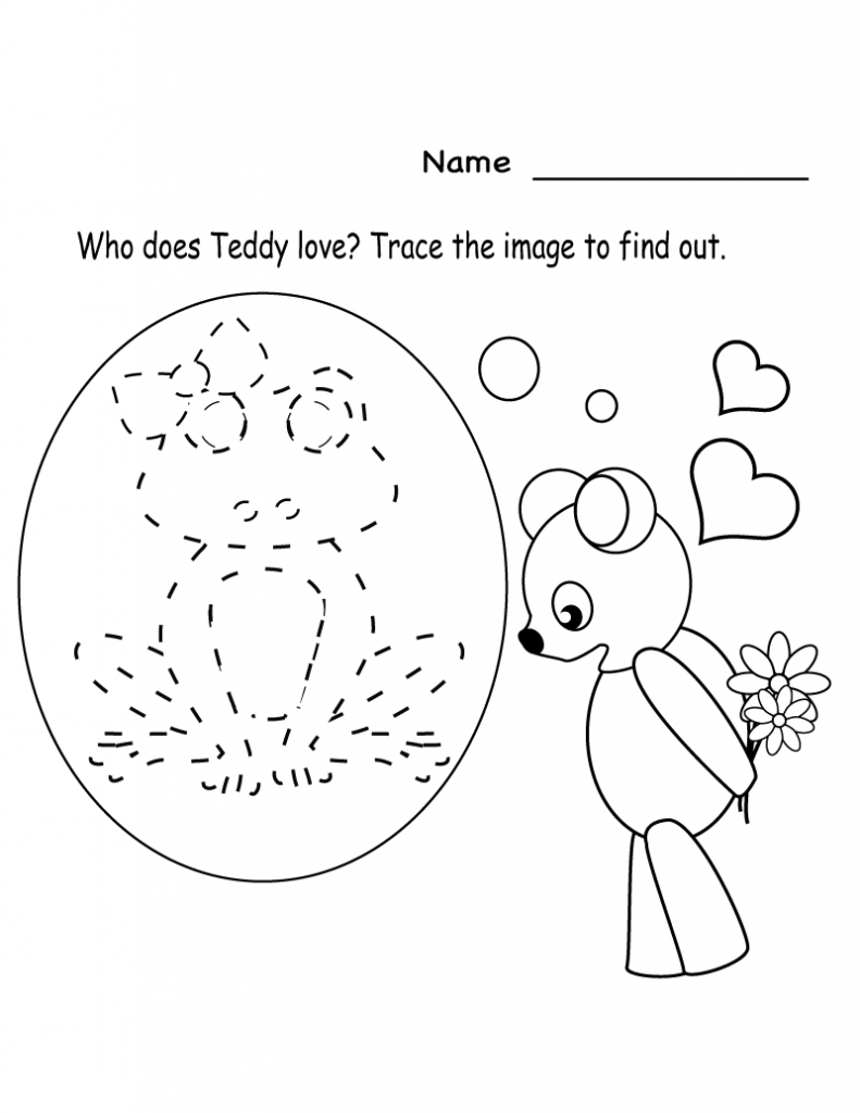 Valentines Tracing Worksheet