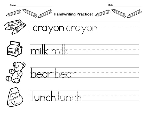 Kindergarten Handwriting Worksheets - Best Coloring Pages For Kids  Writing  practice worksheets, Kindergarten spelling words, Spelling worksheets