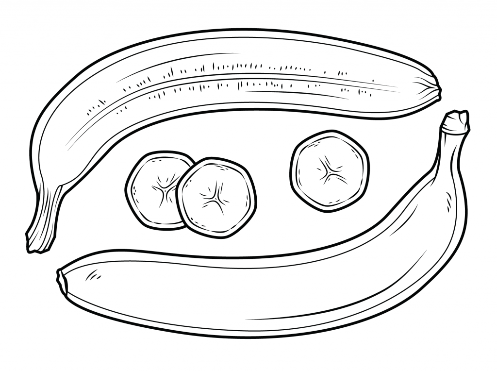 Bananas Fruit Coloring Page