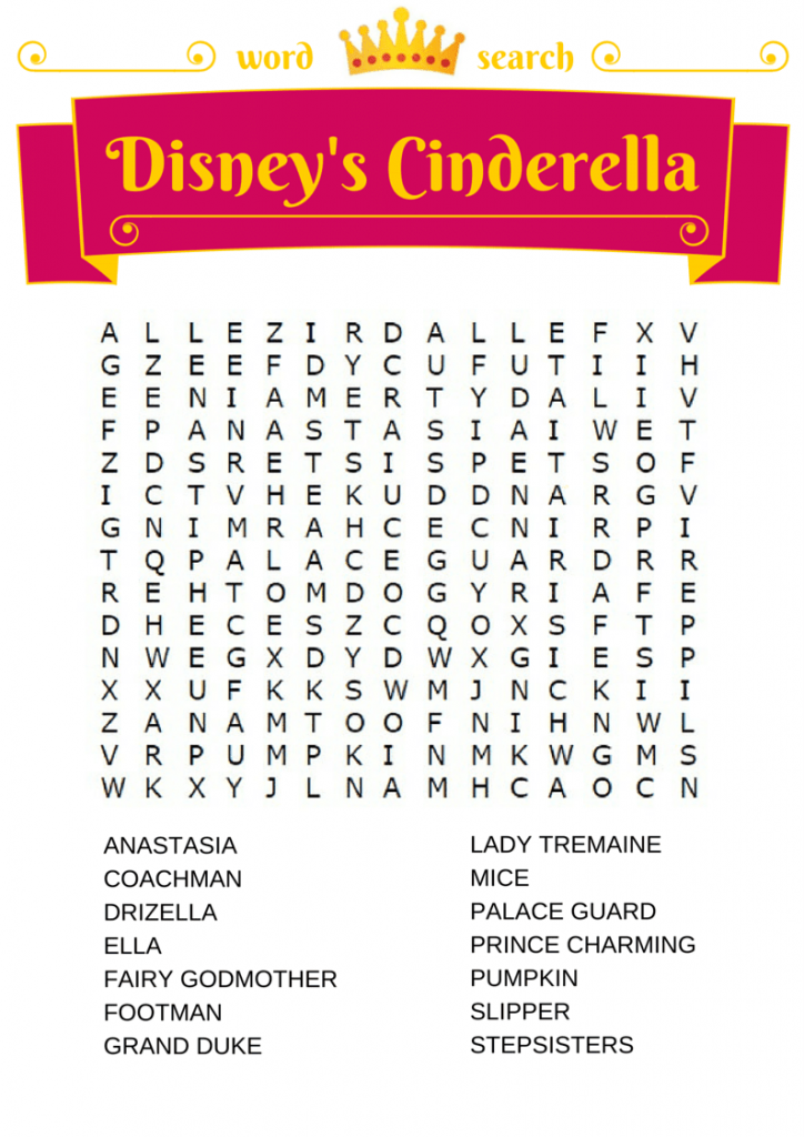 word disney cinderella coloring