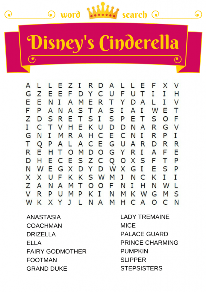 Cinderella Disney Word Search