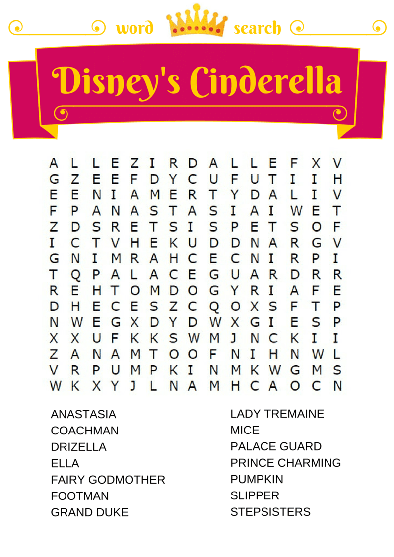 Disney Word Search Best Coloring Pages For Kids