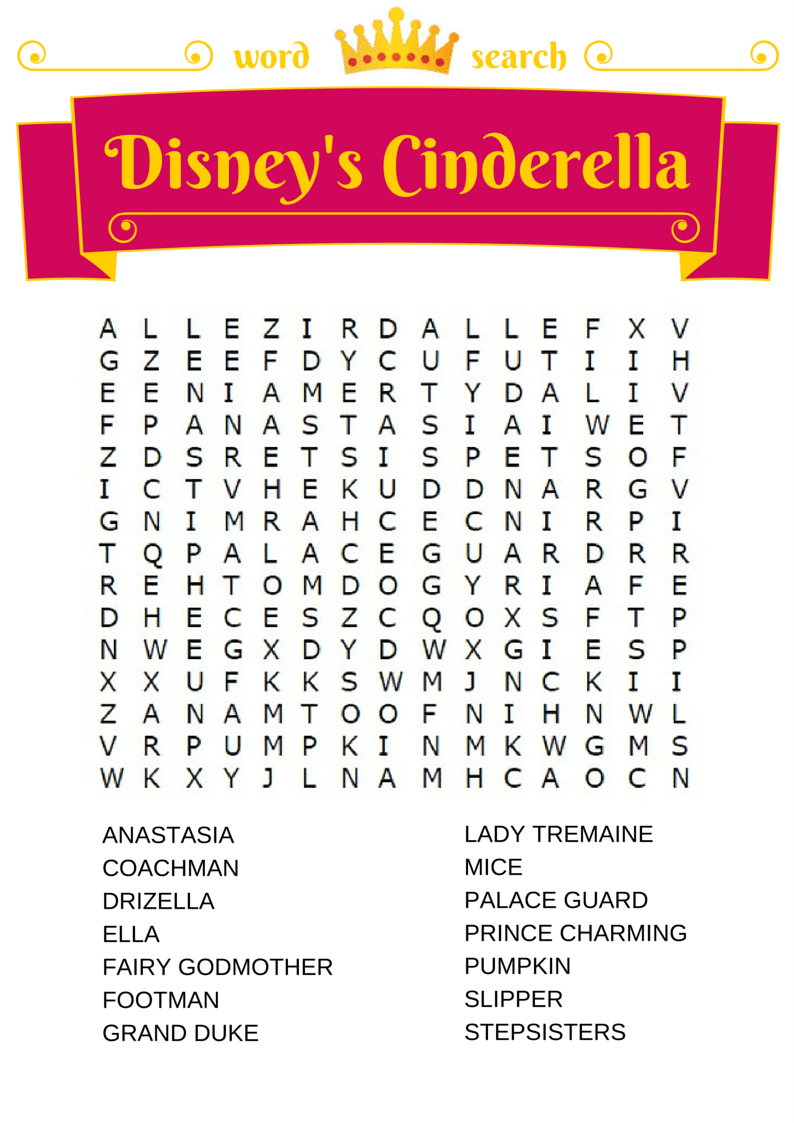 Disney Word Search - Best Coloring Pages For Kids