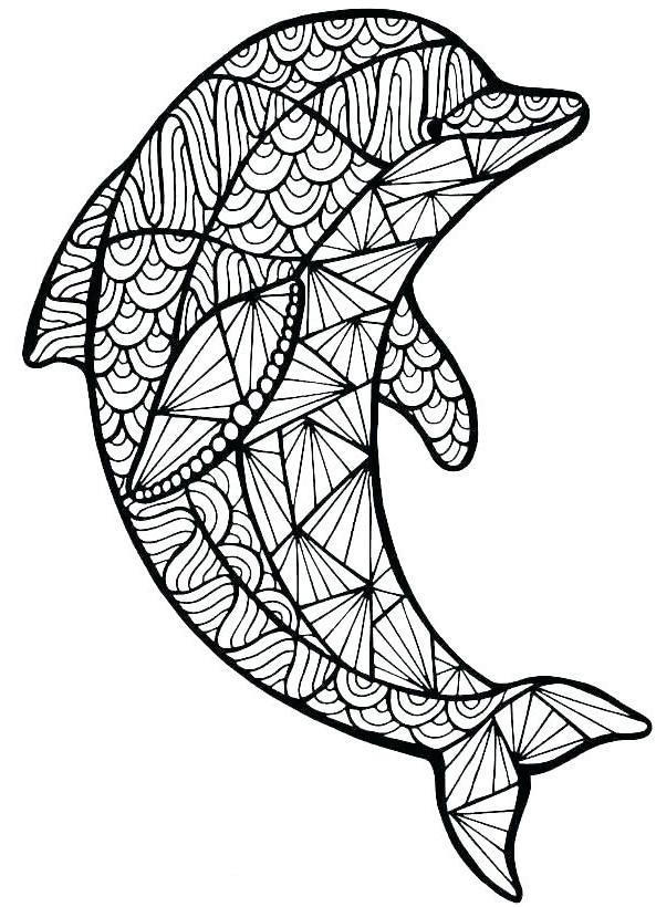 Dolphin Animal Mandala Coloring Pages