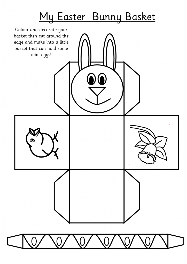 Easter Basket Activity Cutout Sheet