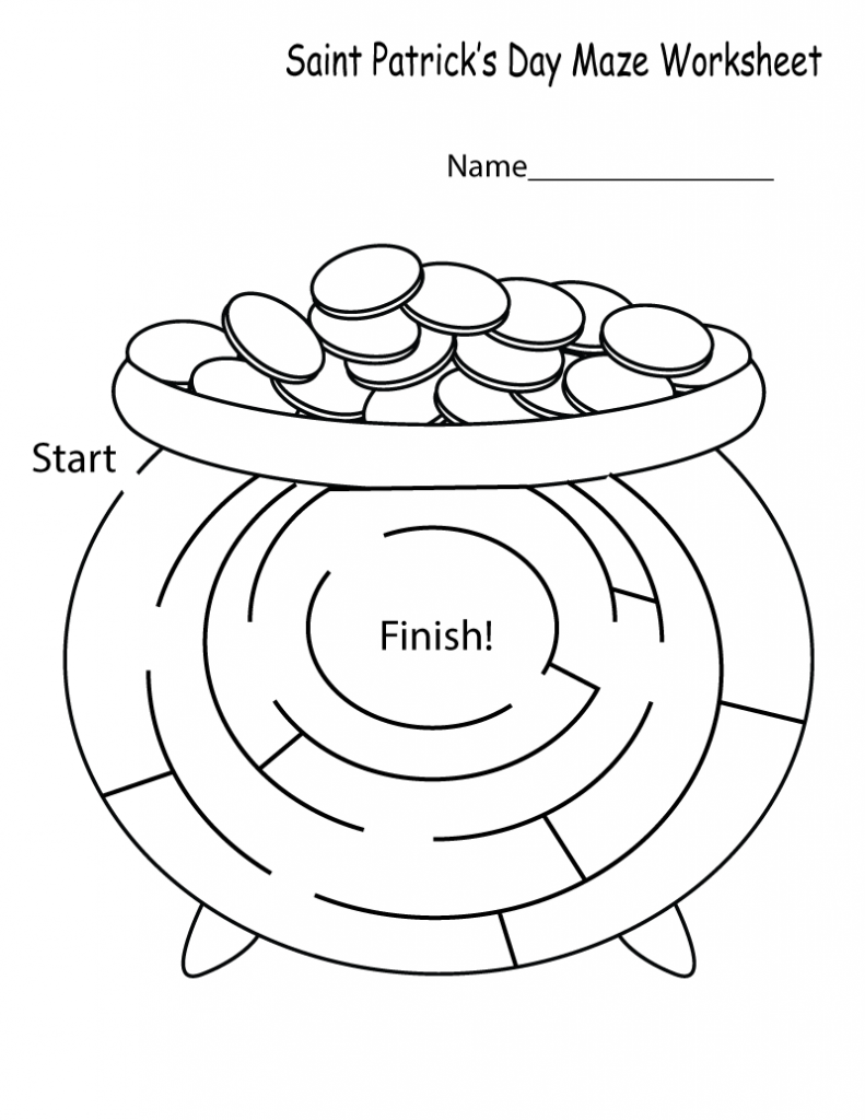 Easy St Patricks Day Maze Puzzle