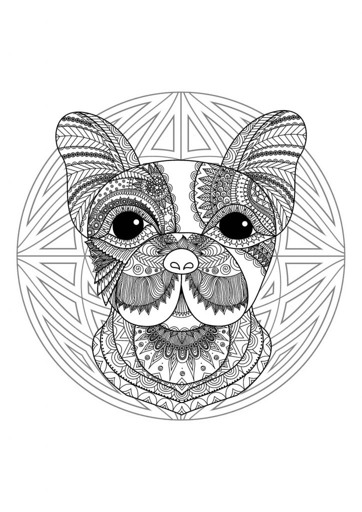 French Bulldog Animal Mandala Coloring Pages