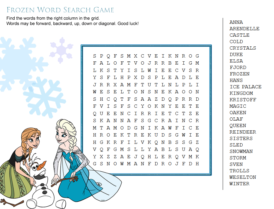 Disney Word Search Best Coloring Pages For Kids