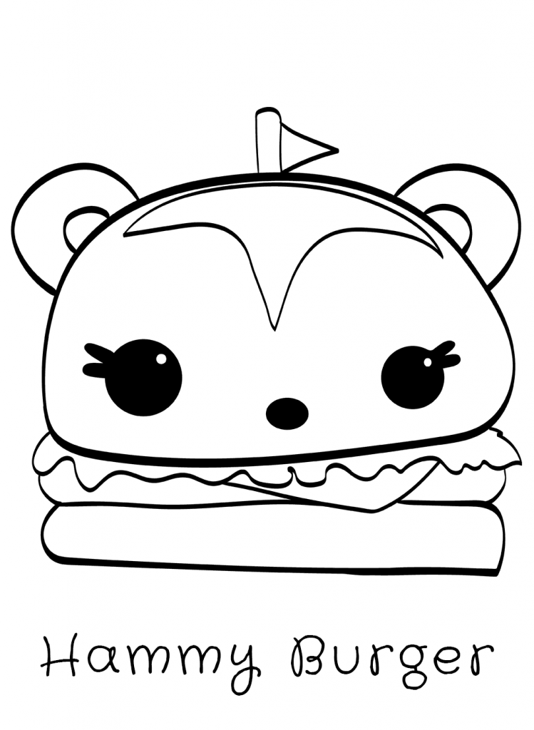 Hammy Burger Num Noms Coloring Pages