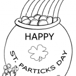 Happy St Patricks Day Pot of Gold Coloring