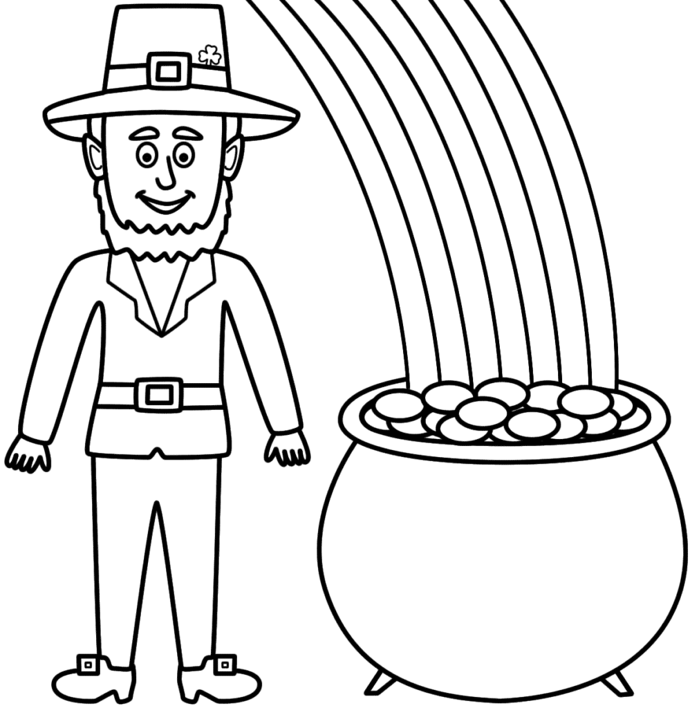 Leprochans Pot Of Gold Coloring Page