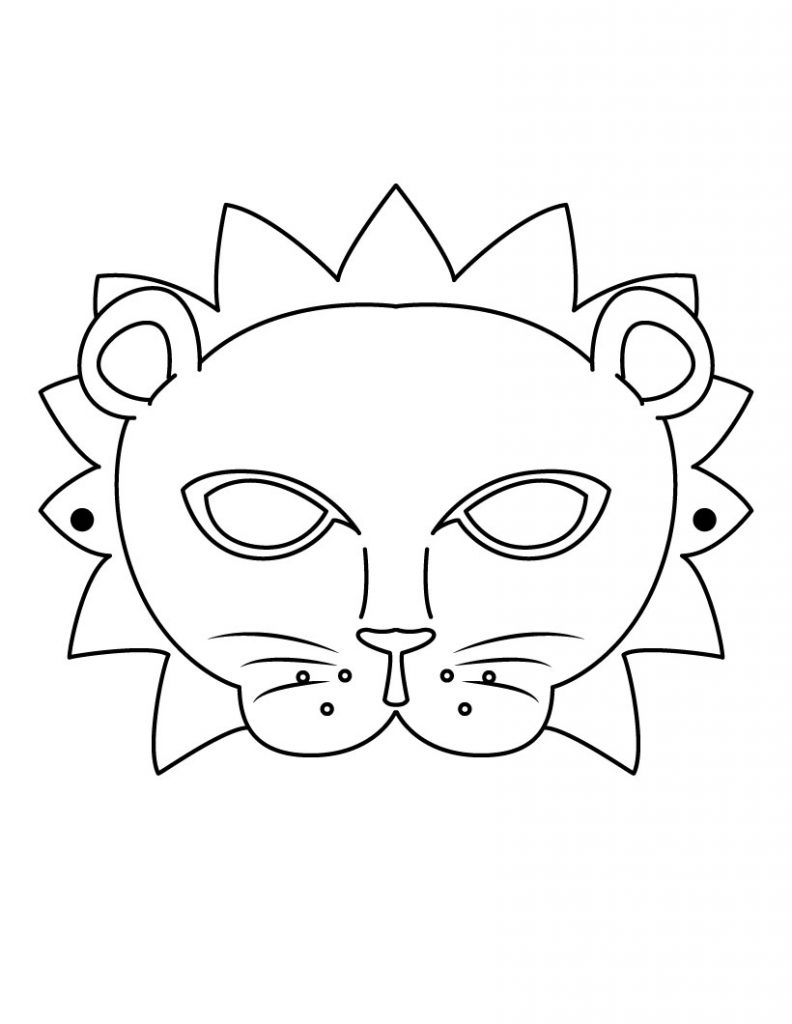 Mardi Gras Cutout Mask Worksheets