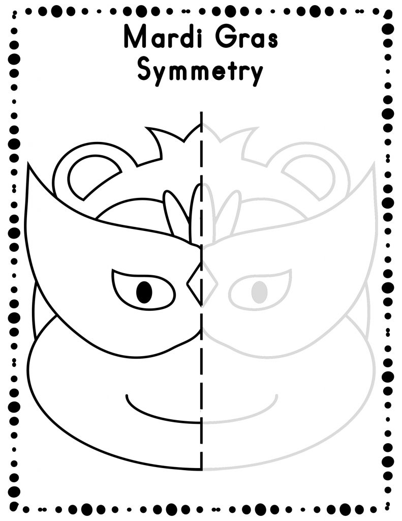 Mardi Gras Symmetry Worksheets
