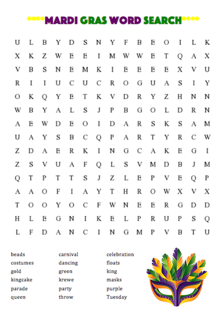 Mardi Gras Worksheets - Best Coloring Pages For Kids
