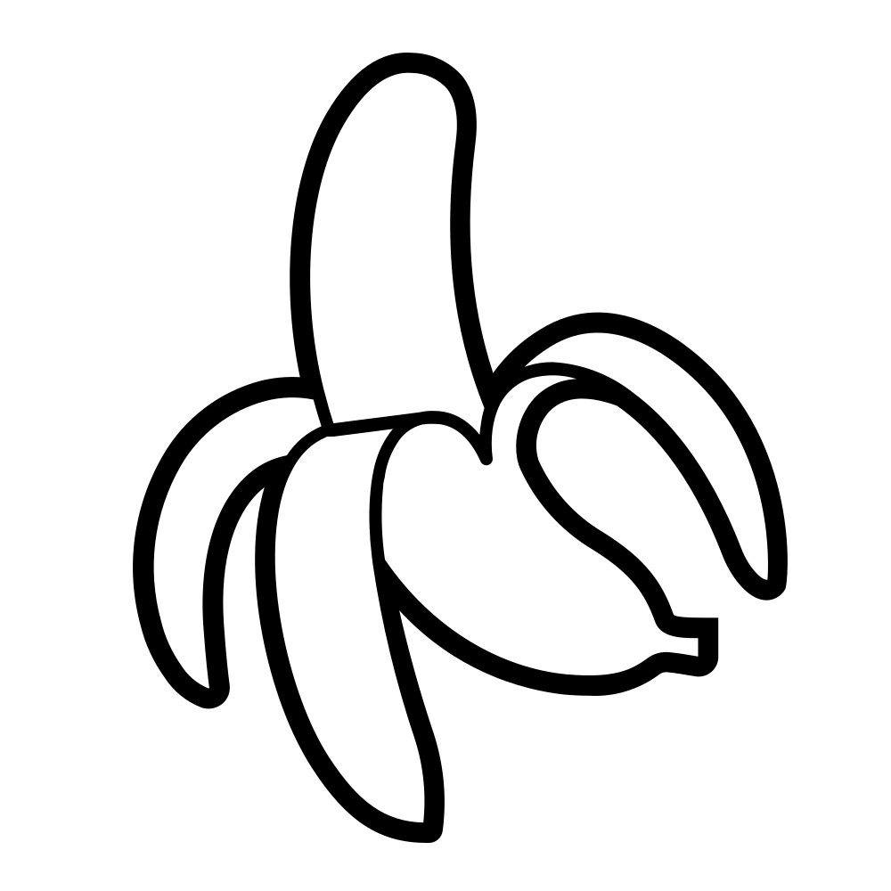 Outline Peeled Banana Coloring Page