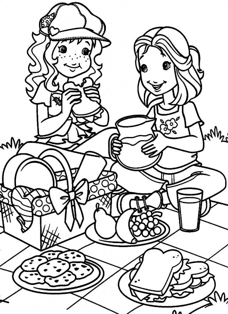 Picnic in March Coloring Page